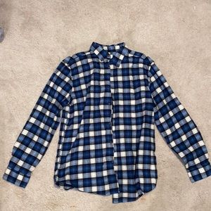 Plaid Flannel Button-Up Shirt